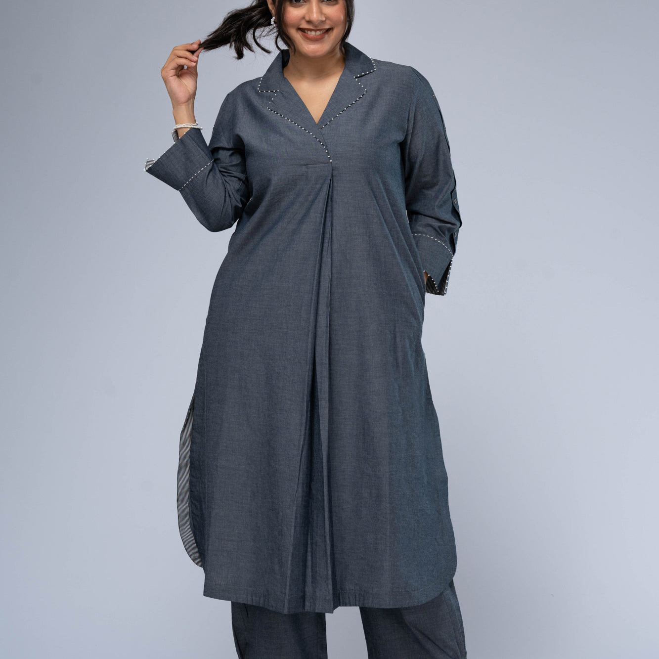 Chhaya Chambray Kurta Set