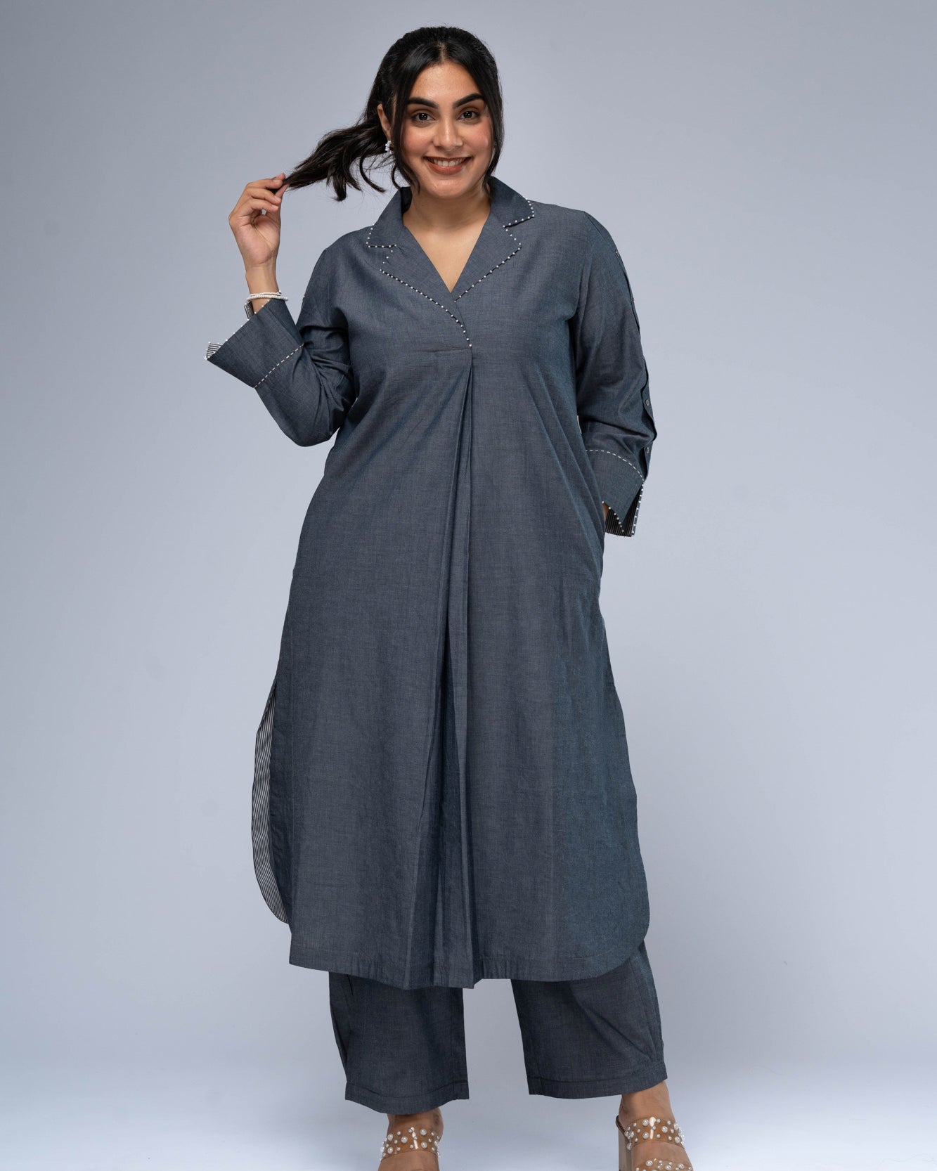 Chhaya Chambray Kurta Set