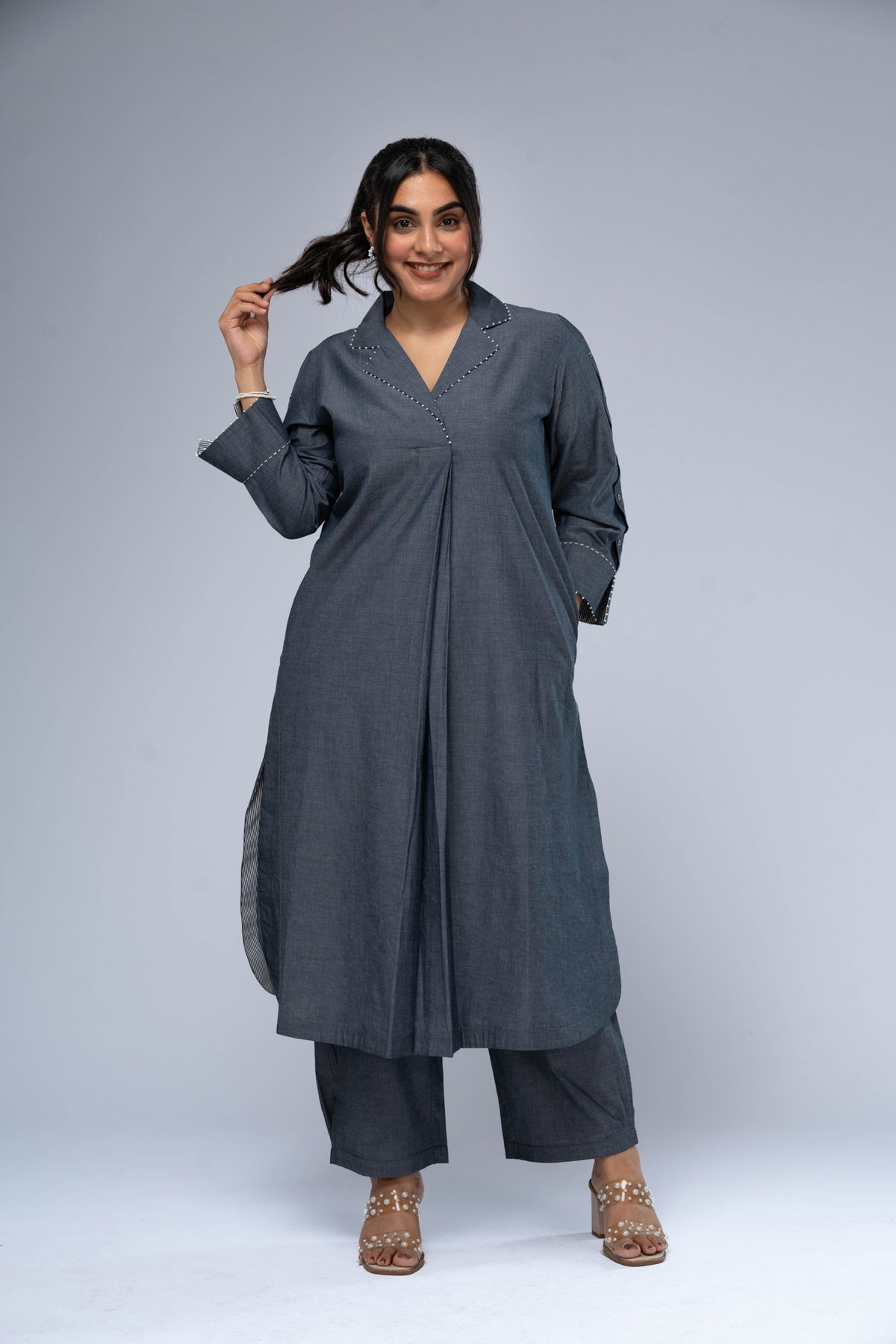 Chhaya Chambray Kurta Set