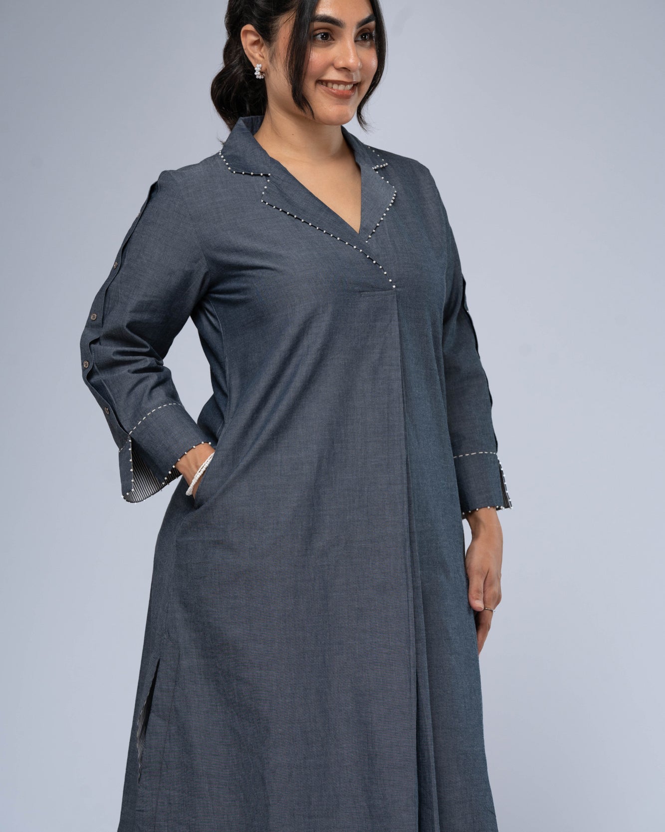 Chhaya Chambray Kurta Set