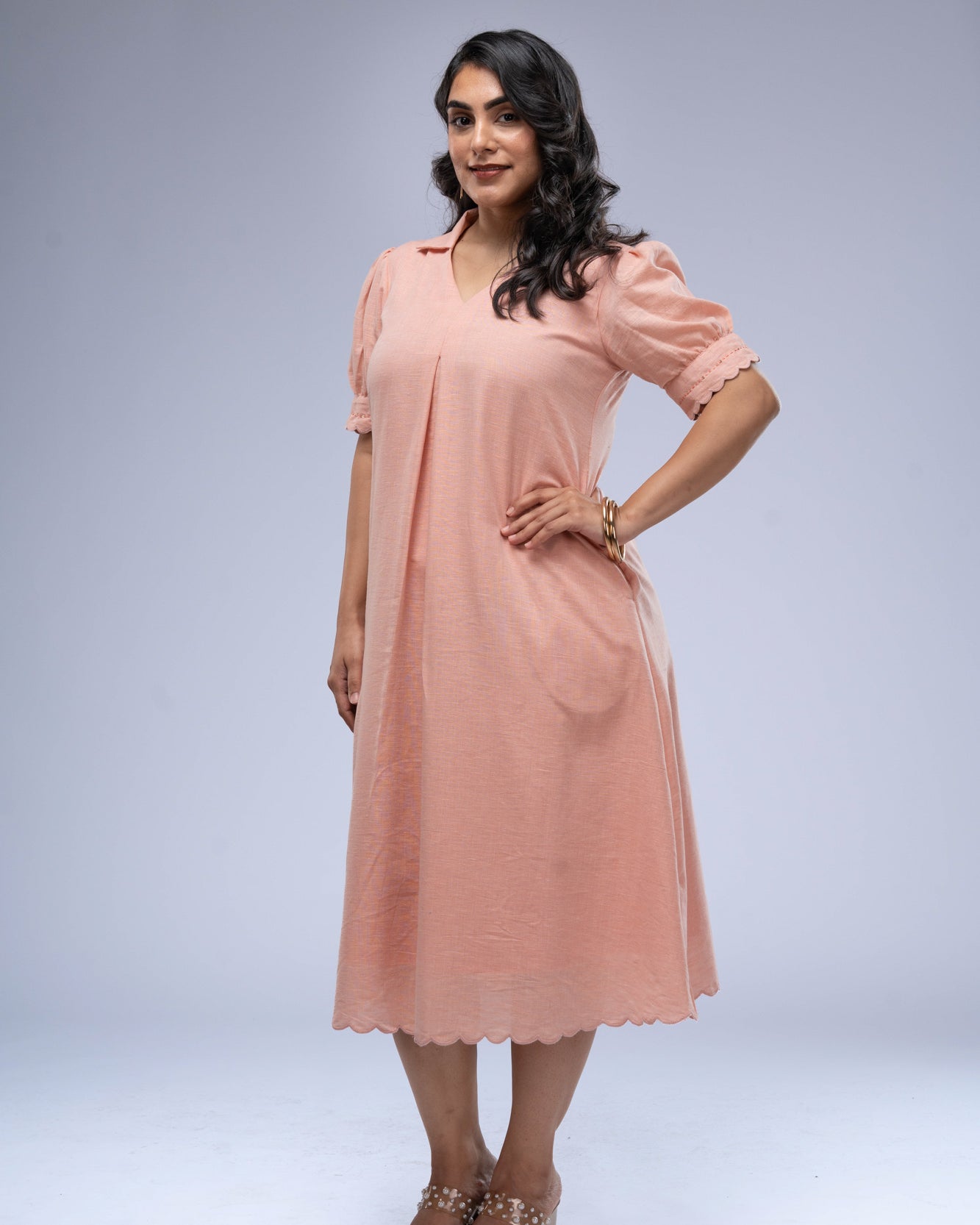 Gulab Khadi Solid Dress