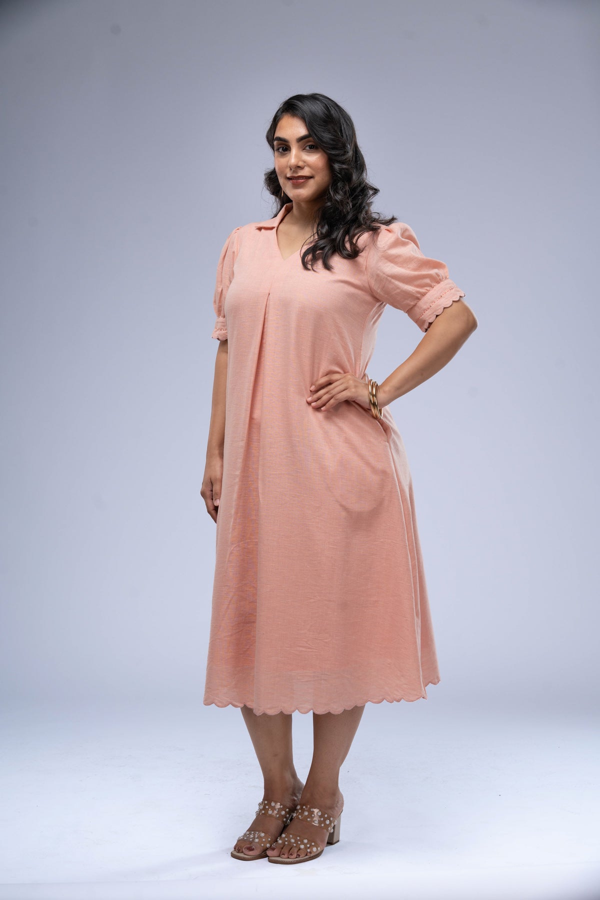 Gulab Khadi Solid Dress