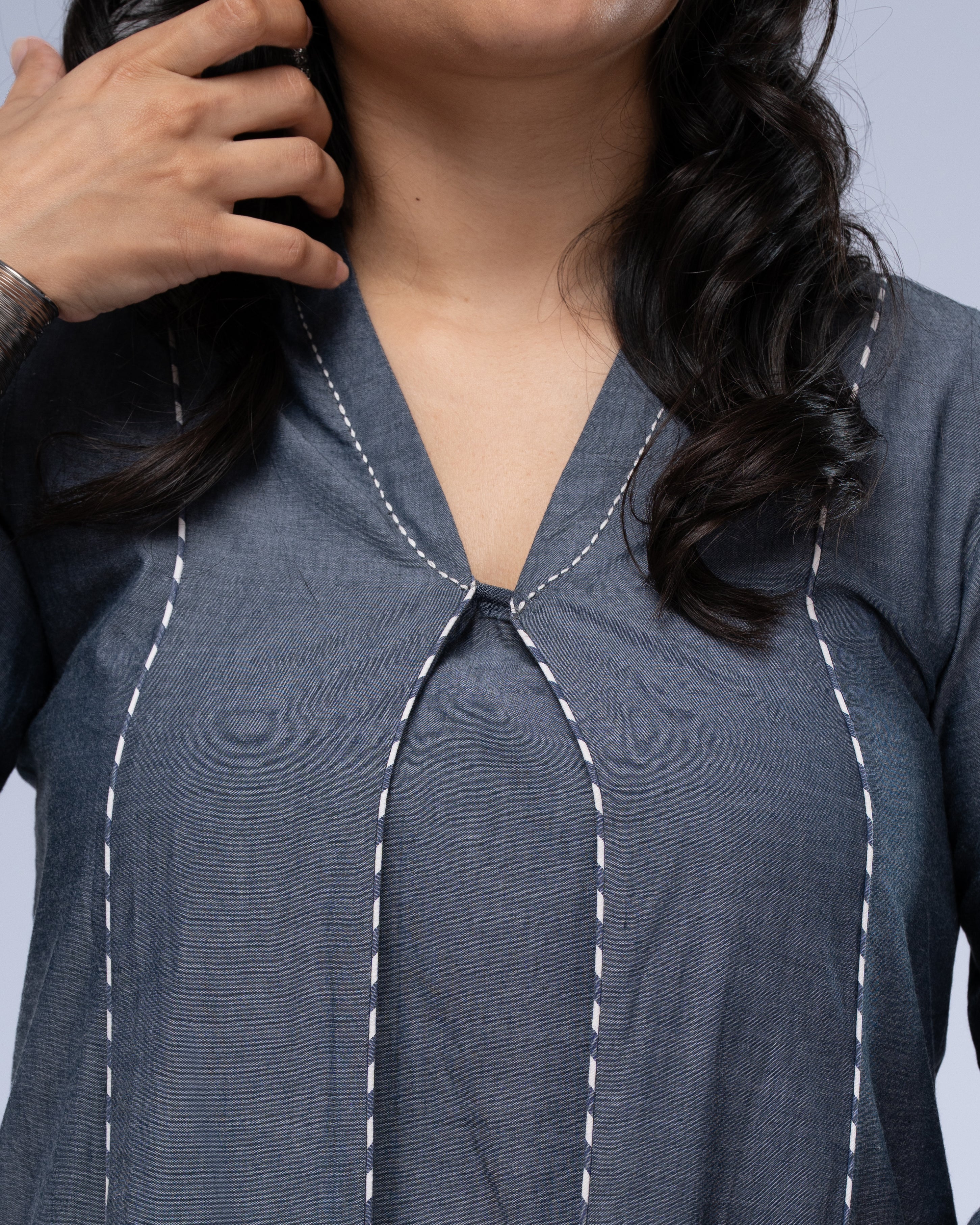 Baadal Chambray Kurta Set