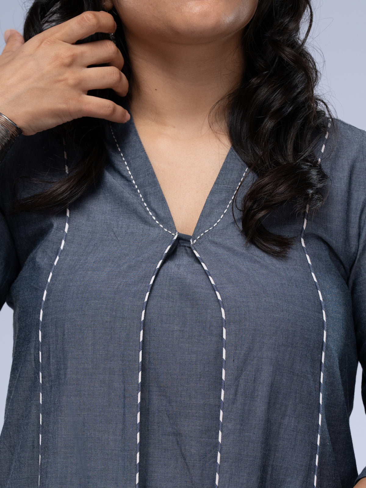 Baadal Chambray Kurta Set