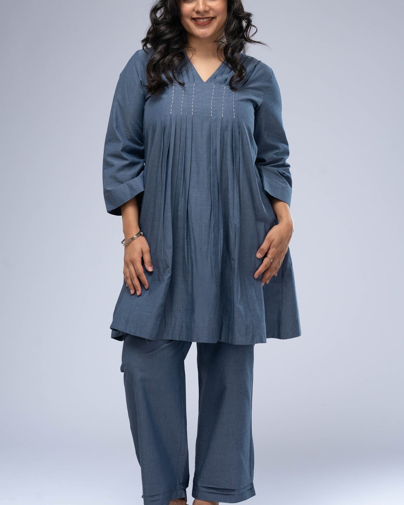 Lehar Chambray Kurta Set
