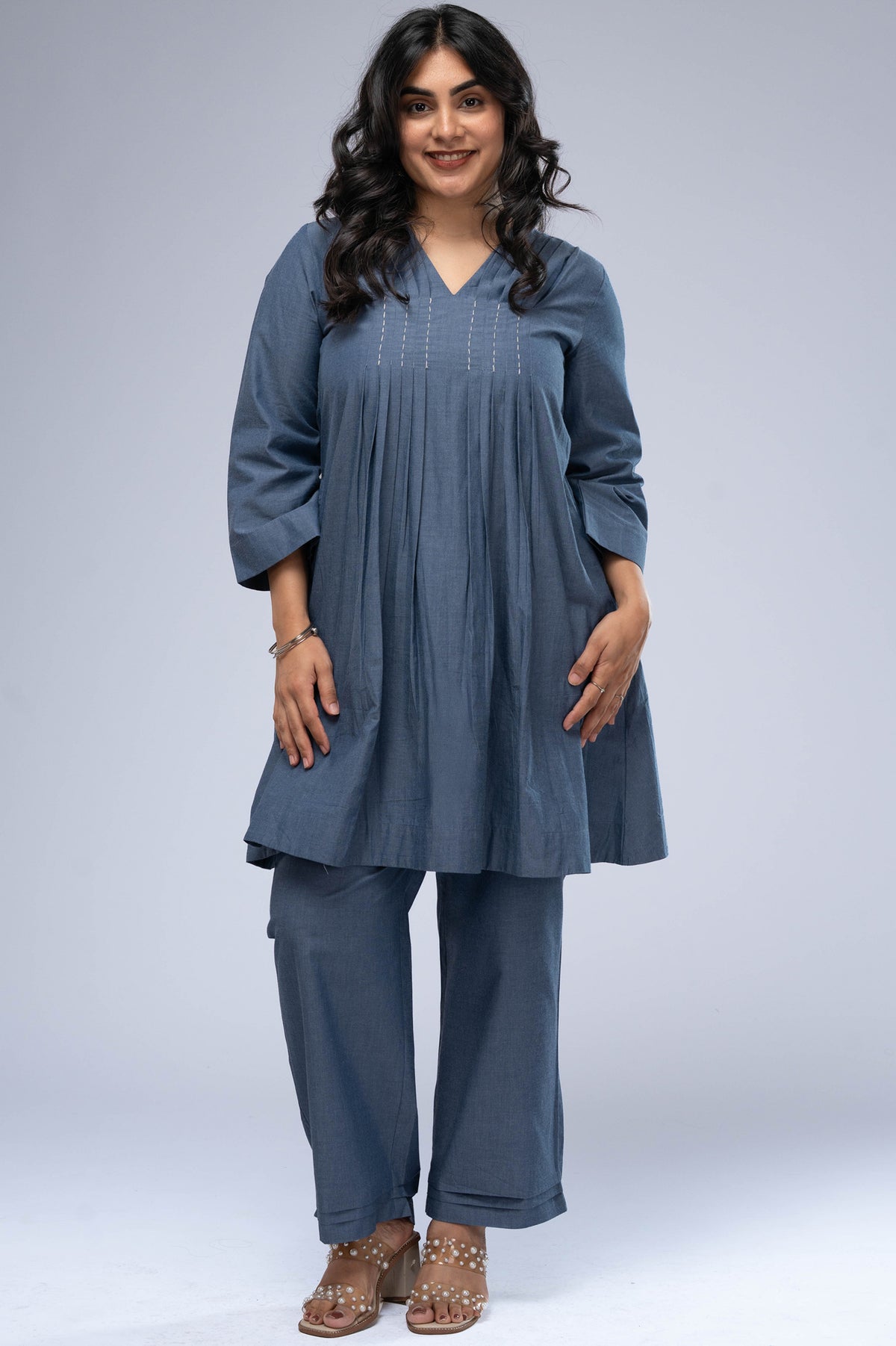 Lehar Chambray Kurta Set