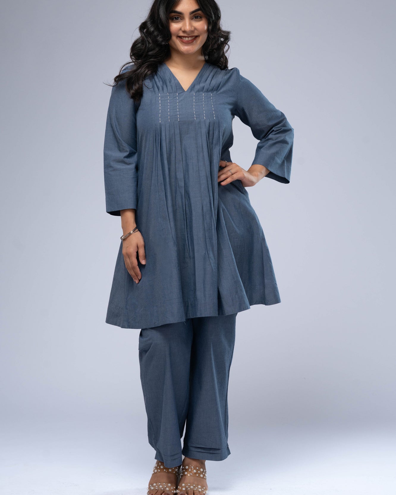 Lehar Chambray Kurta Set