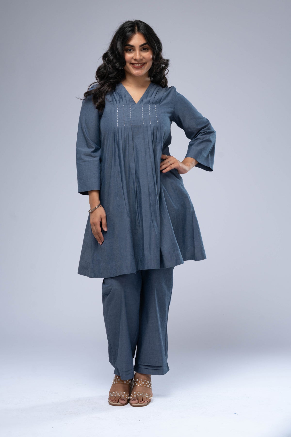 Lehar Chambray Kurta Set