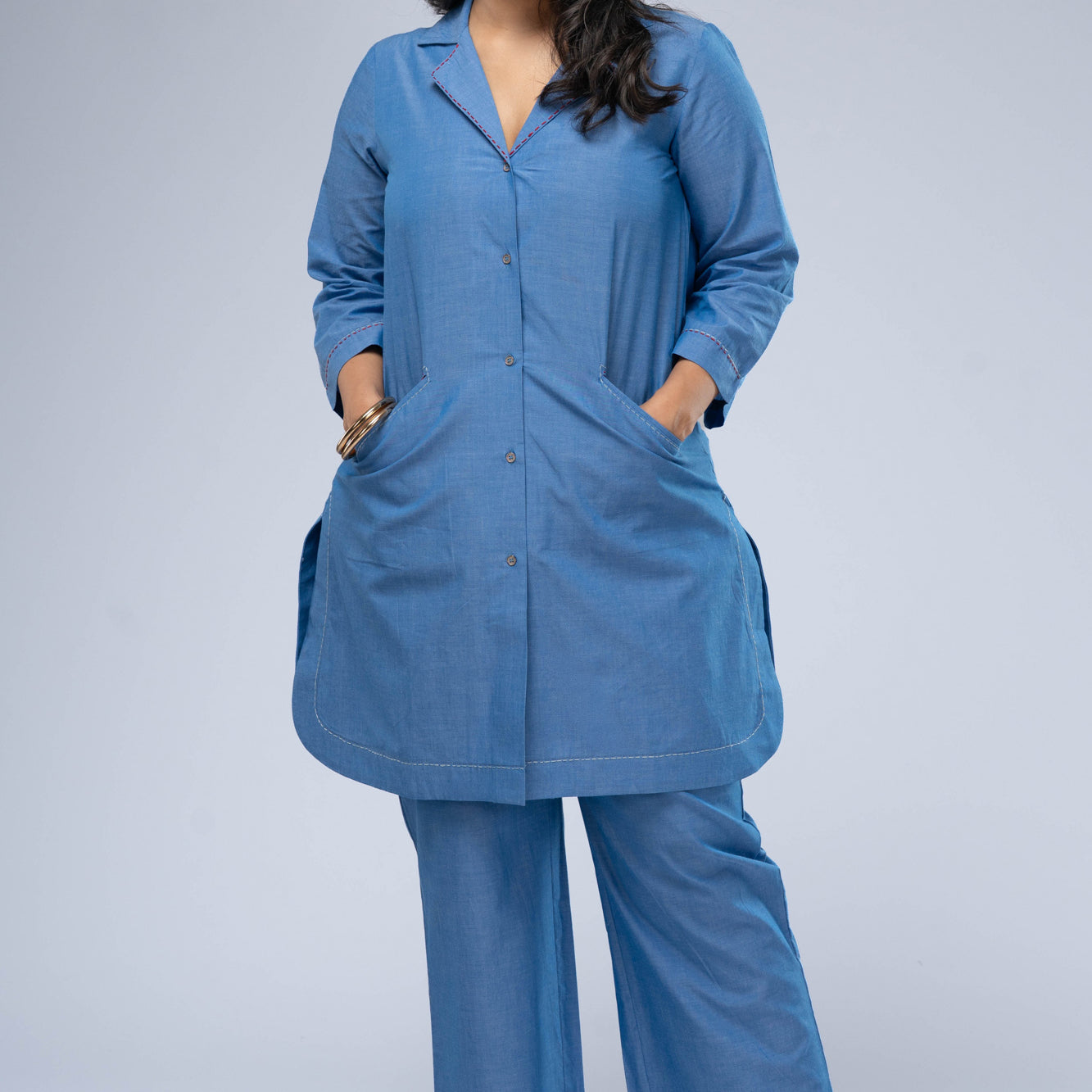 Sagar Chambray Kurta Set