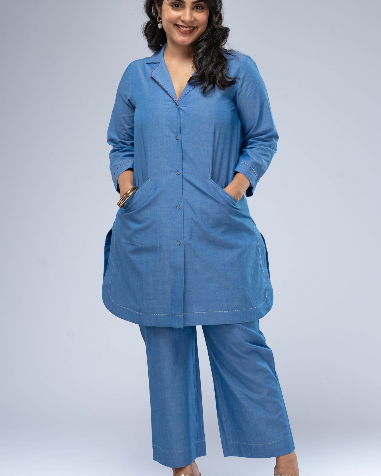 Sagar Chambray Kurta Set