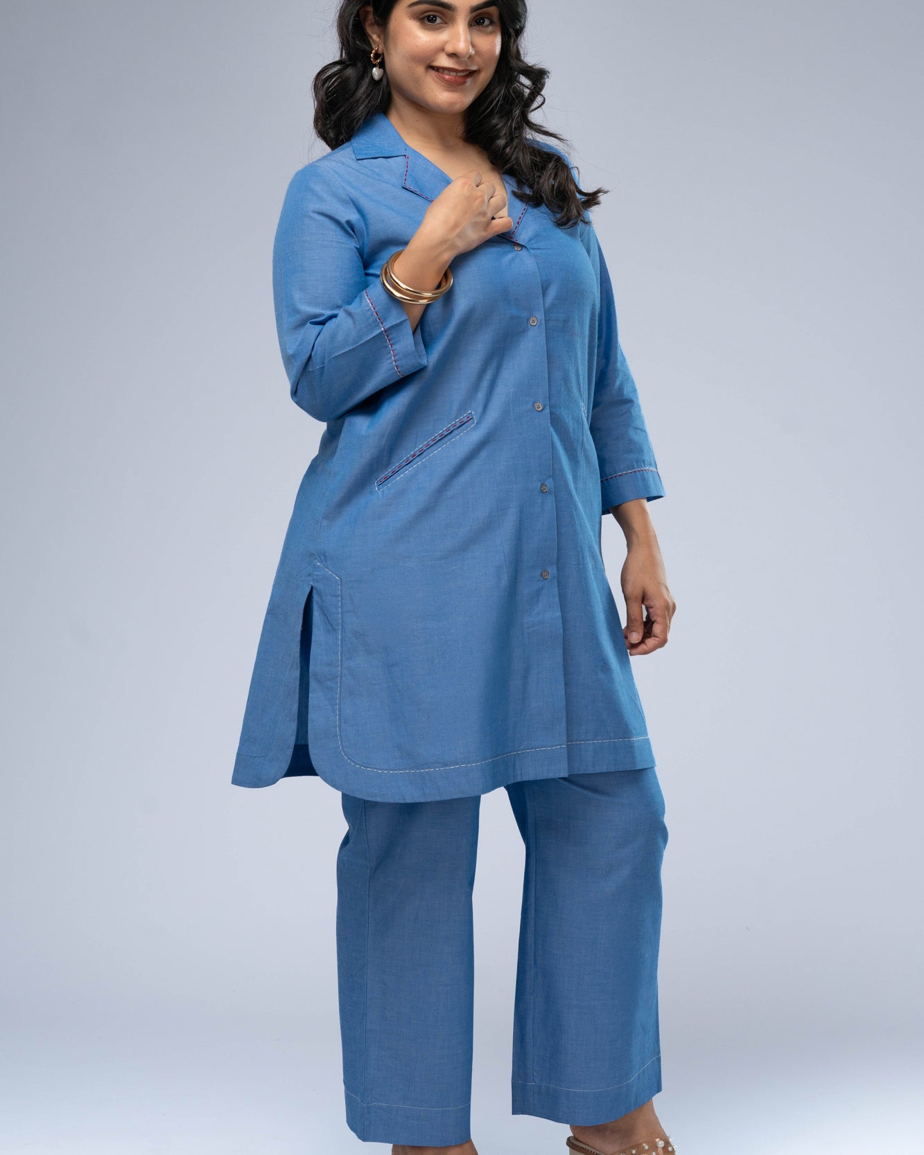 Sagar Chambray Kurta Set