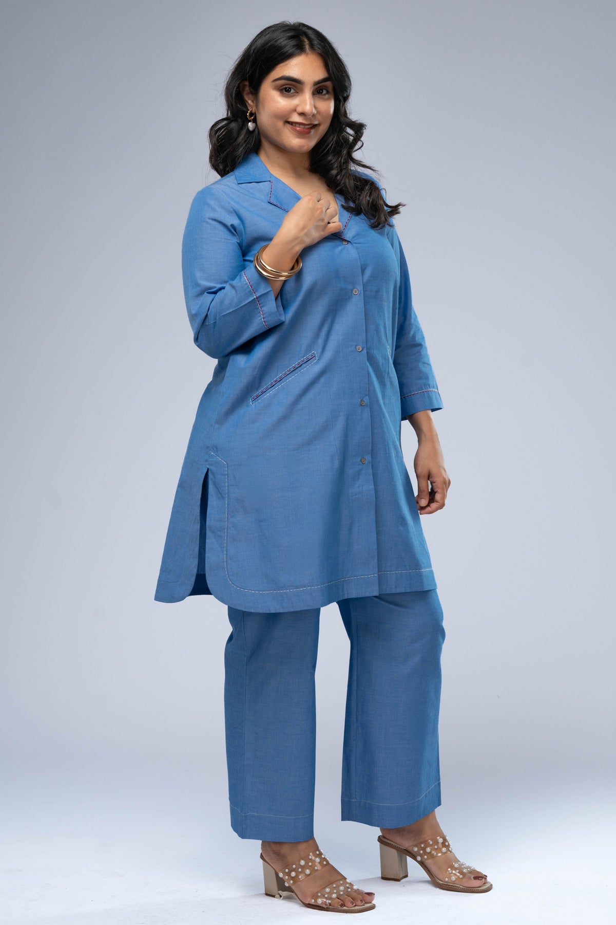 Sagar Chambray Kurta Set