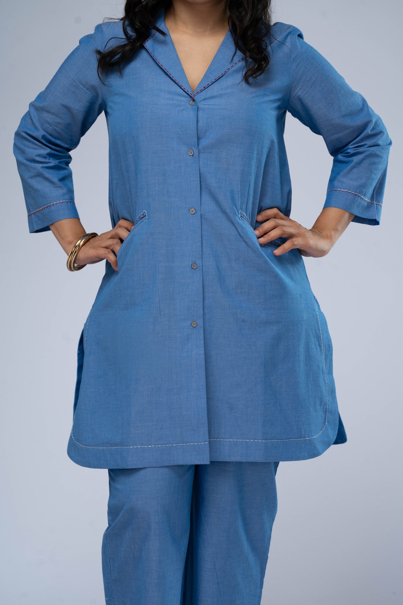 Sagar Chambray Kurta Set