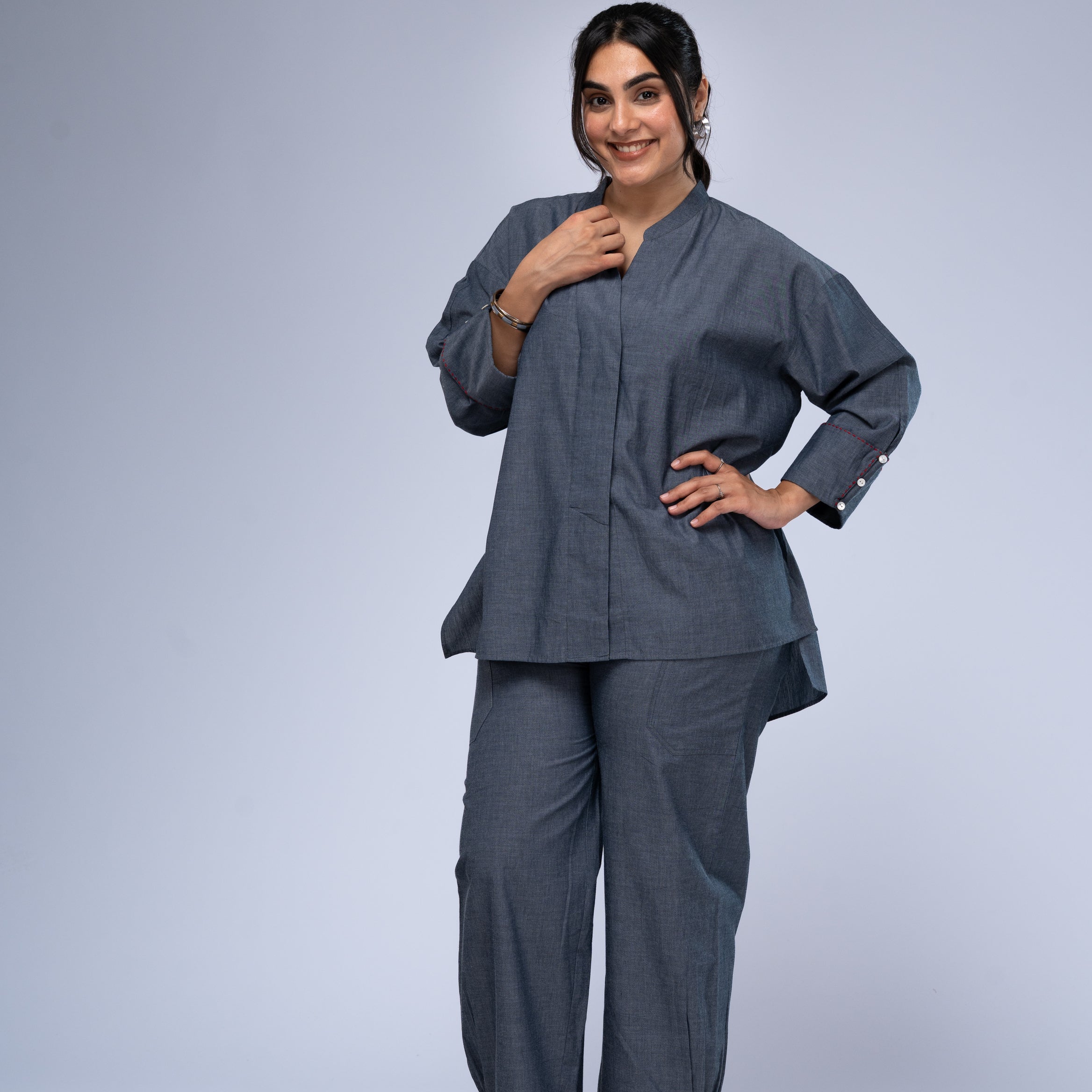 Mitti Chambray Short Kurta Set