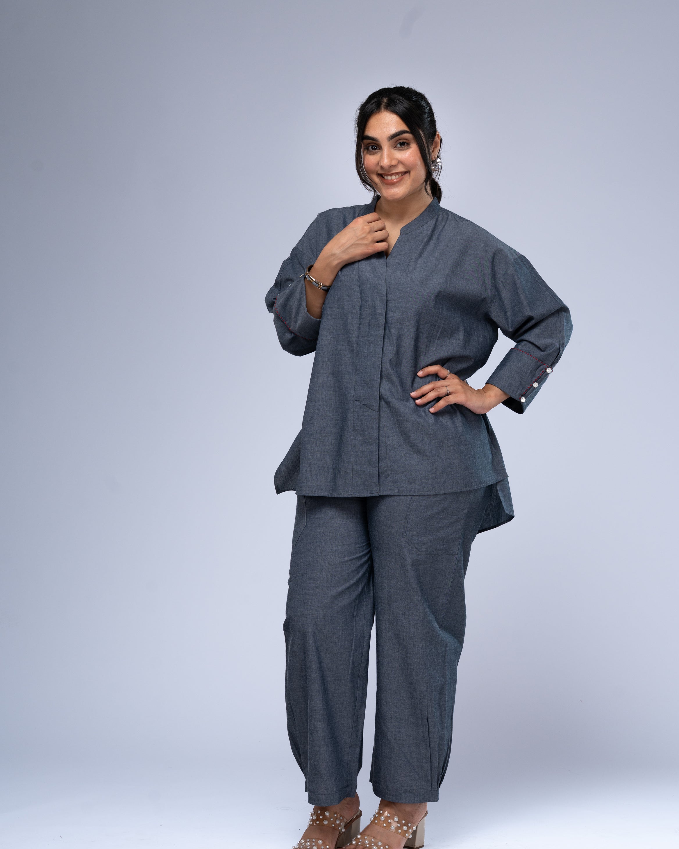 Mitti Chambray Short Kurta Set