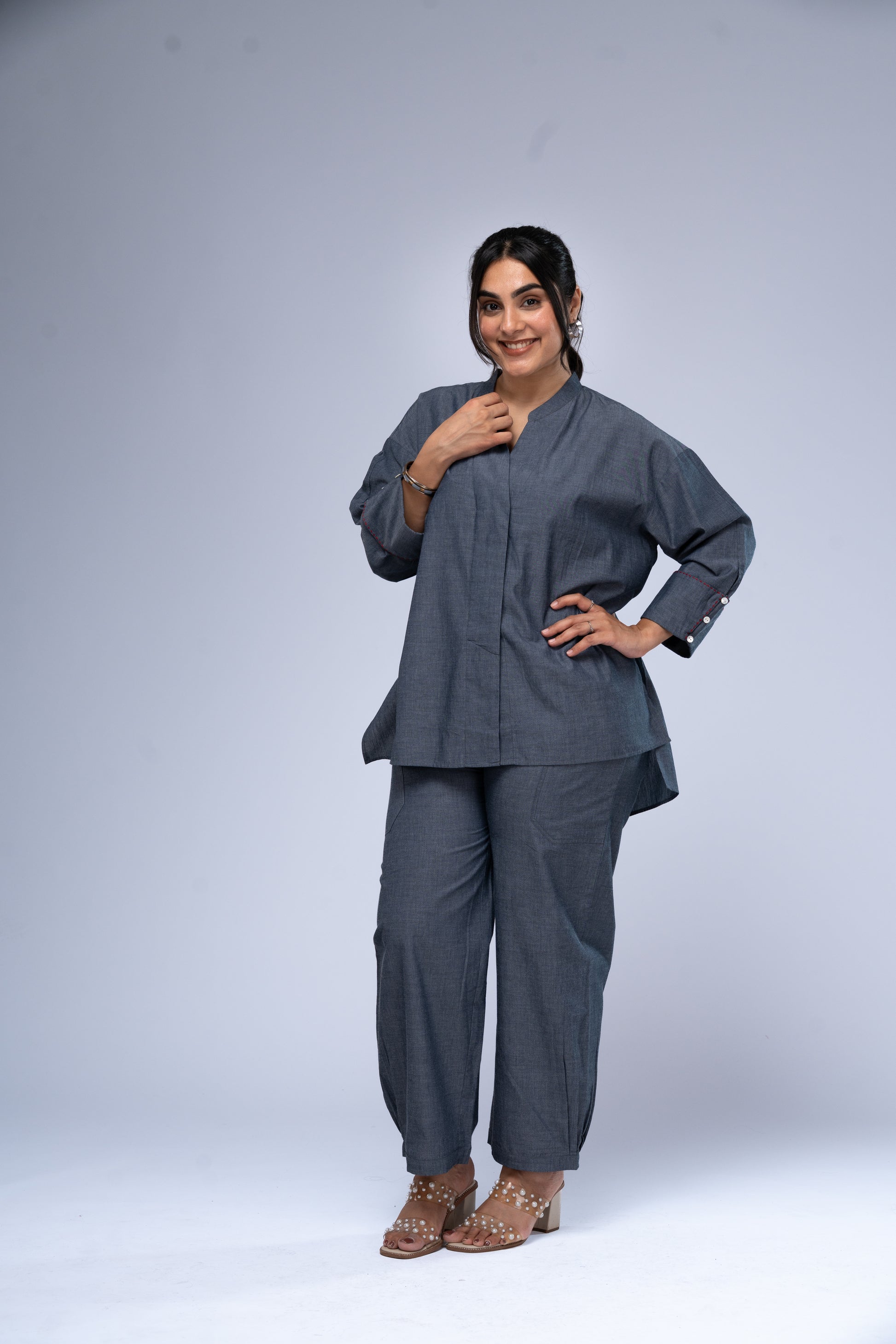 Mitti Chambray Short Kurta Set