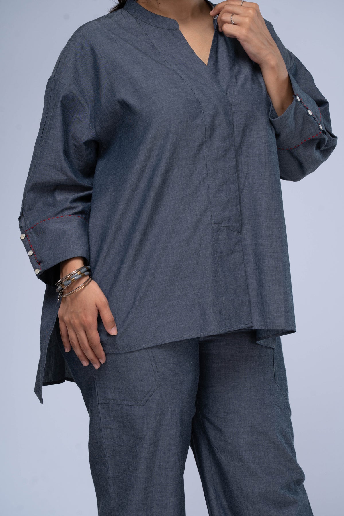 Mitti Chambray Short Kurta Set