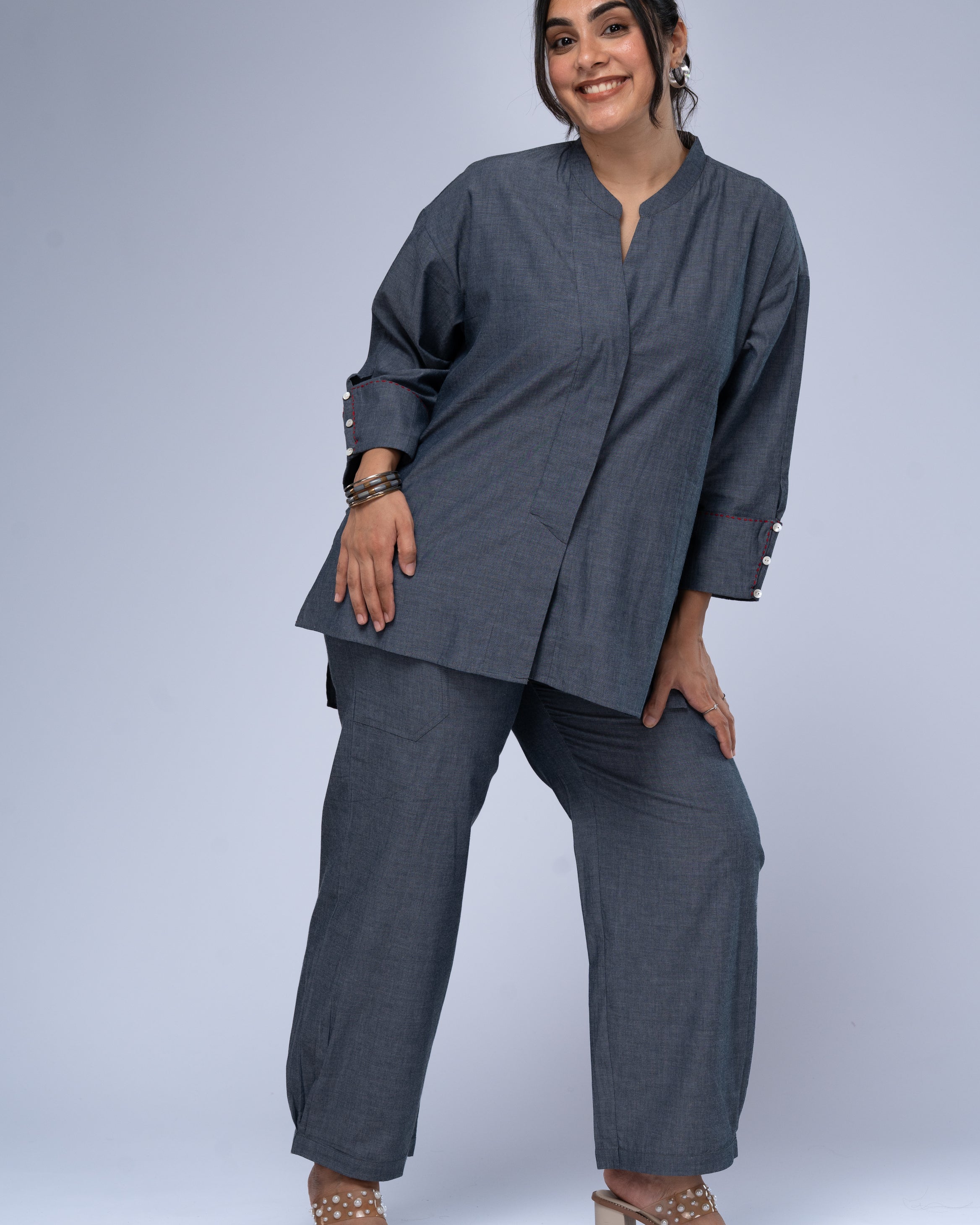 Mitti Chambray Short Kurta Set