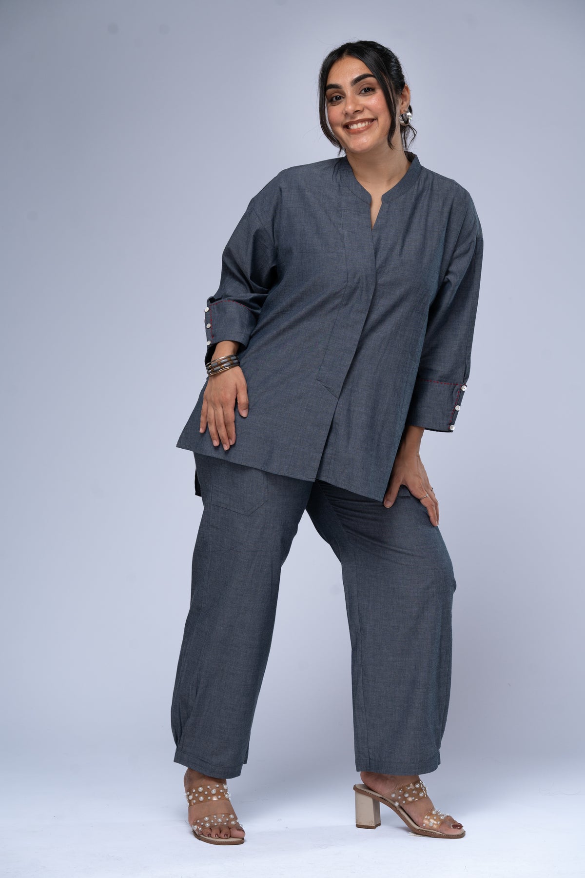Mitti Chambray Short Kurta Set