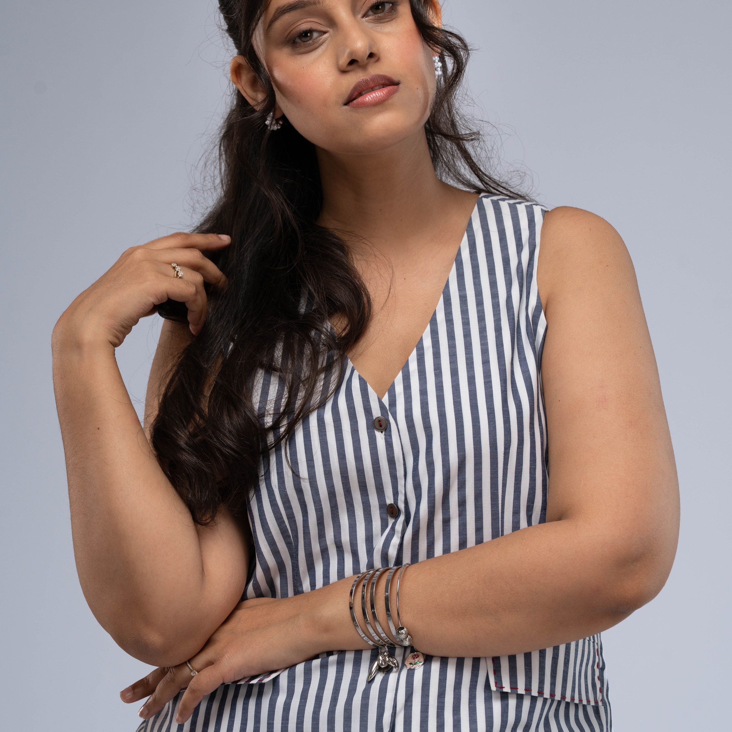 Sawan Chambray Waistcoat Set
