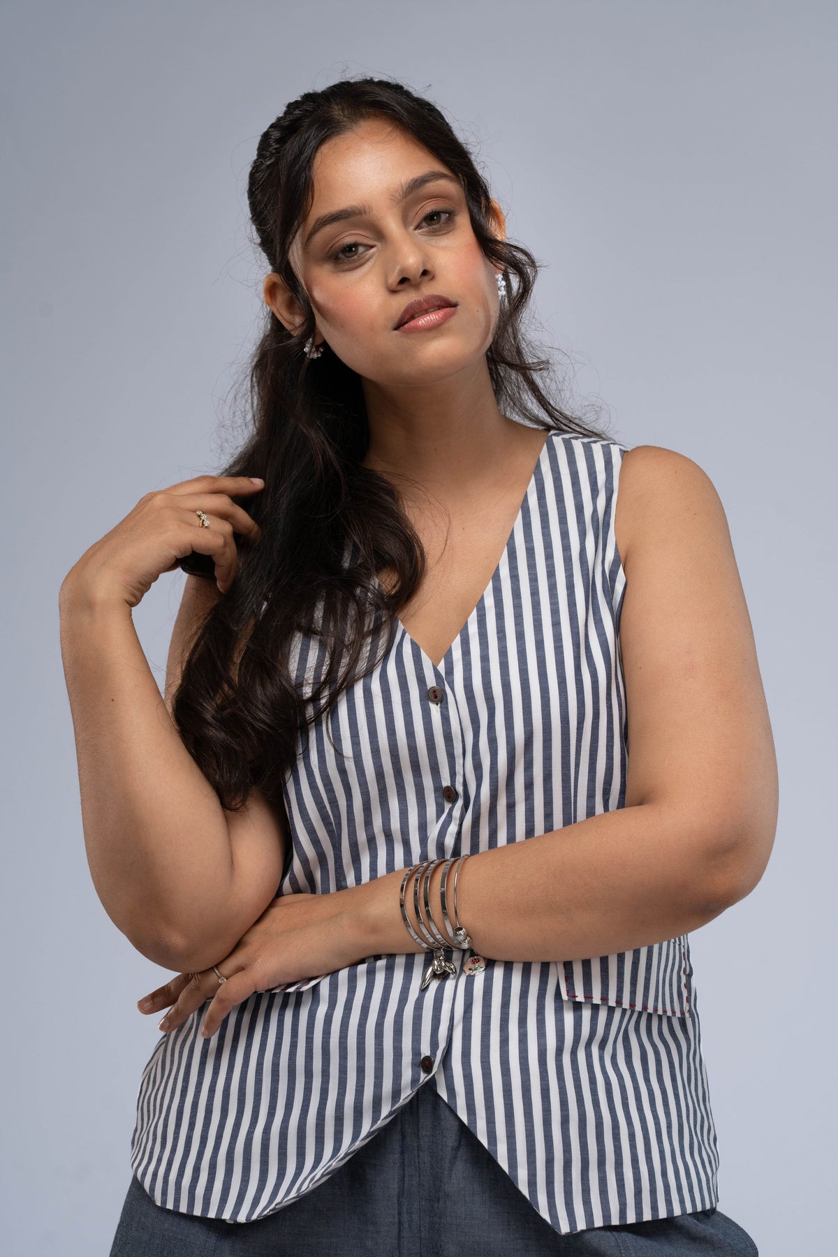 Sawan Chambray Waistcoat Set