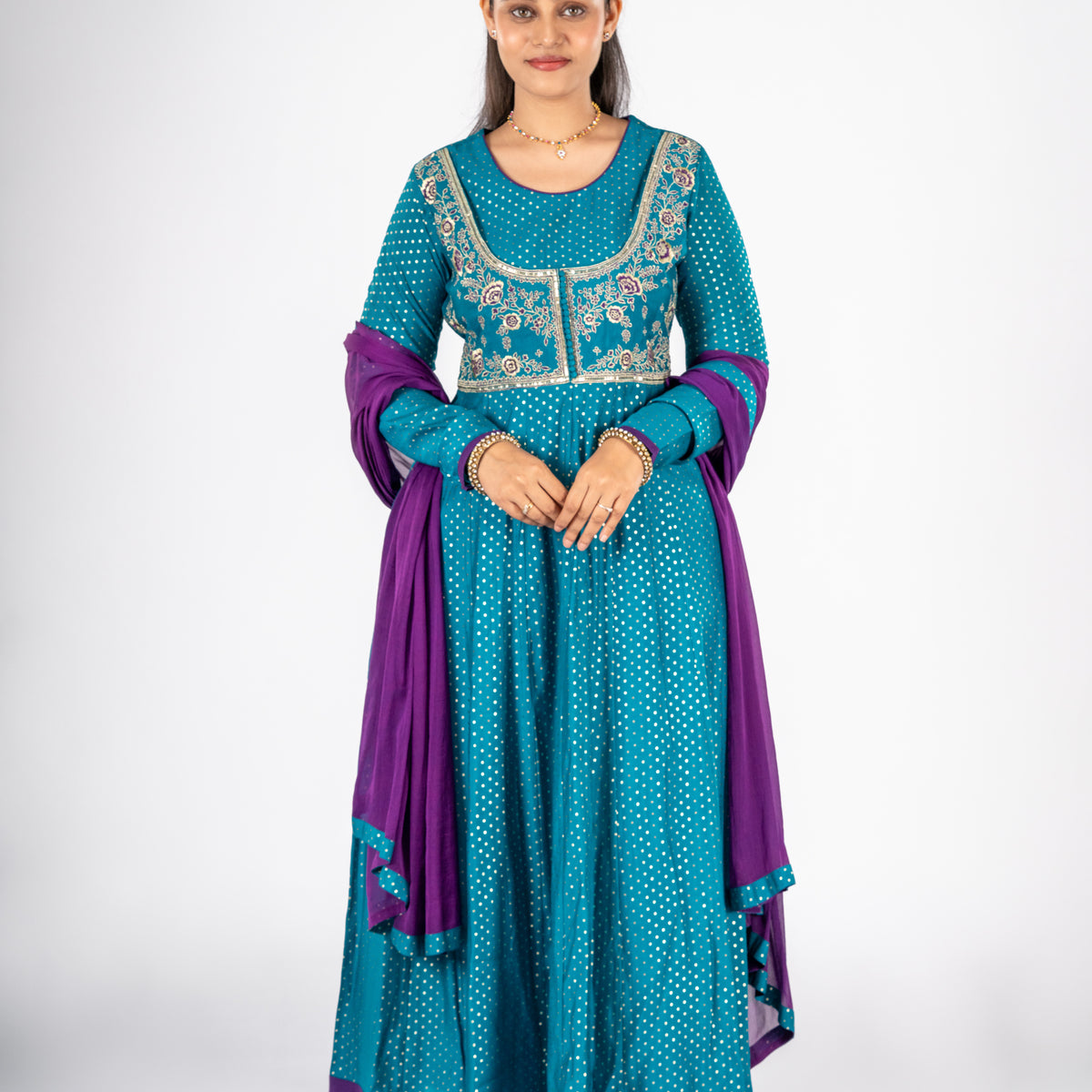 Morpankh Viscose Anarkali Dupatta Set