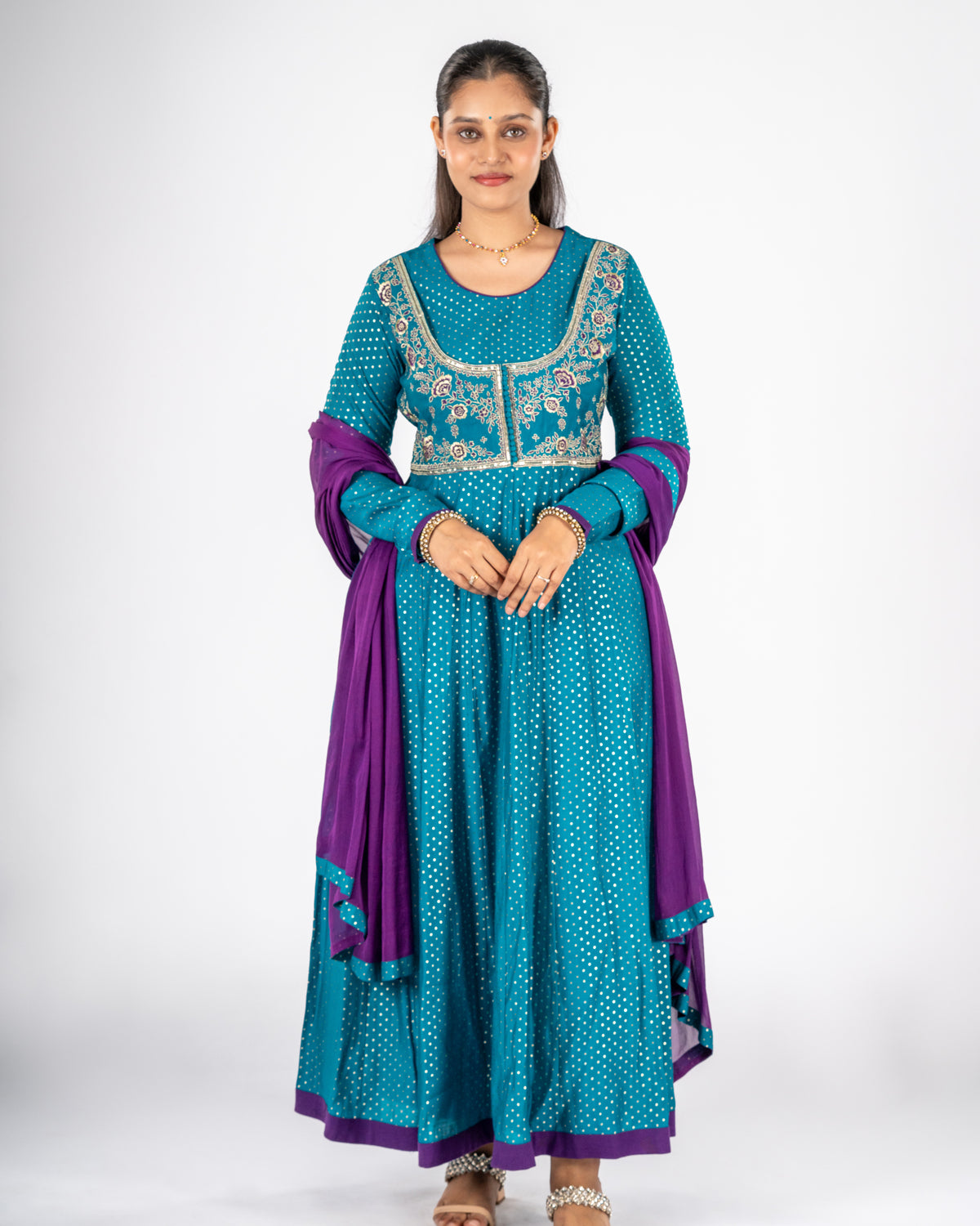 Morpankh Viscose Anarkali Dupatta Set