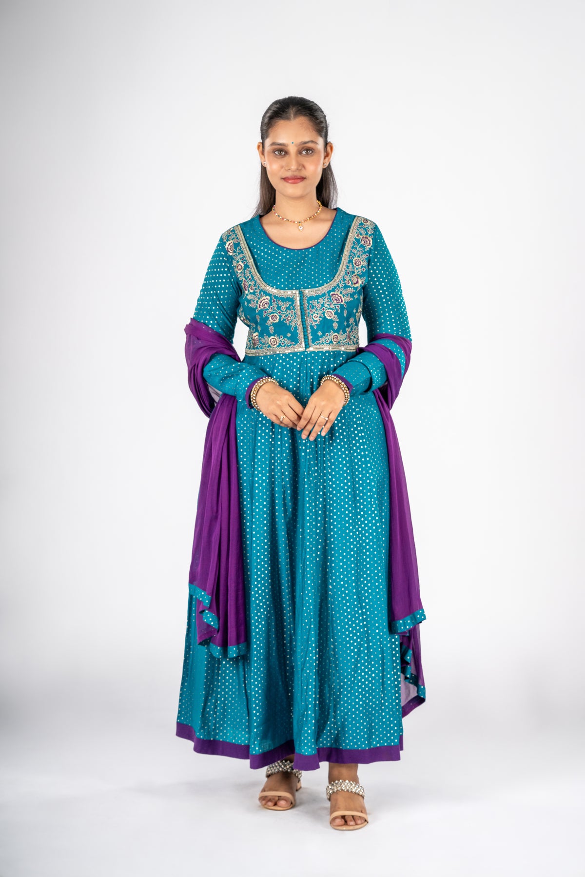 Morpankh Viscose Anarkali Dupatta Set