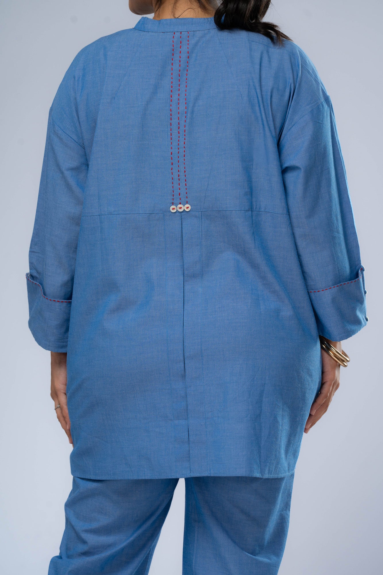 Nadi Chambray Short Kurta Set