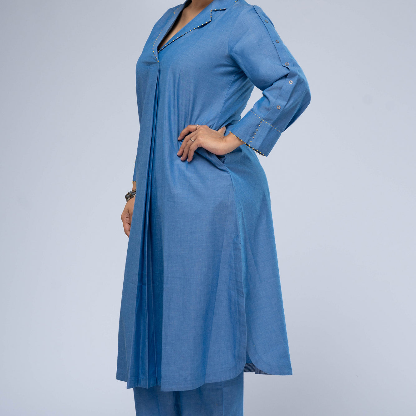 Nila Chambray Kurta Set