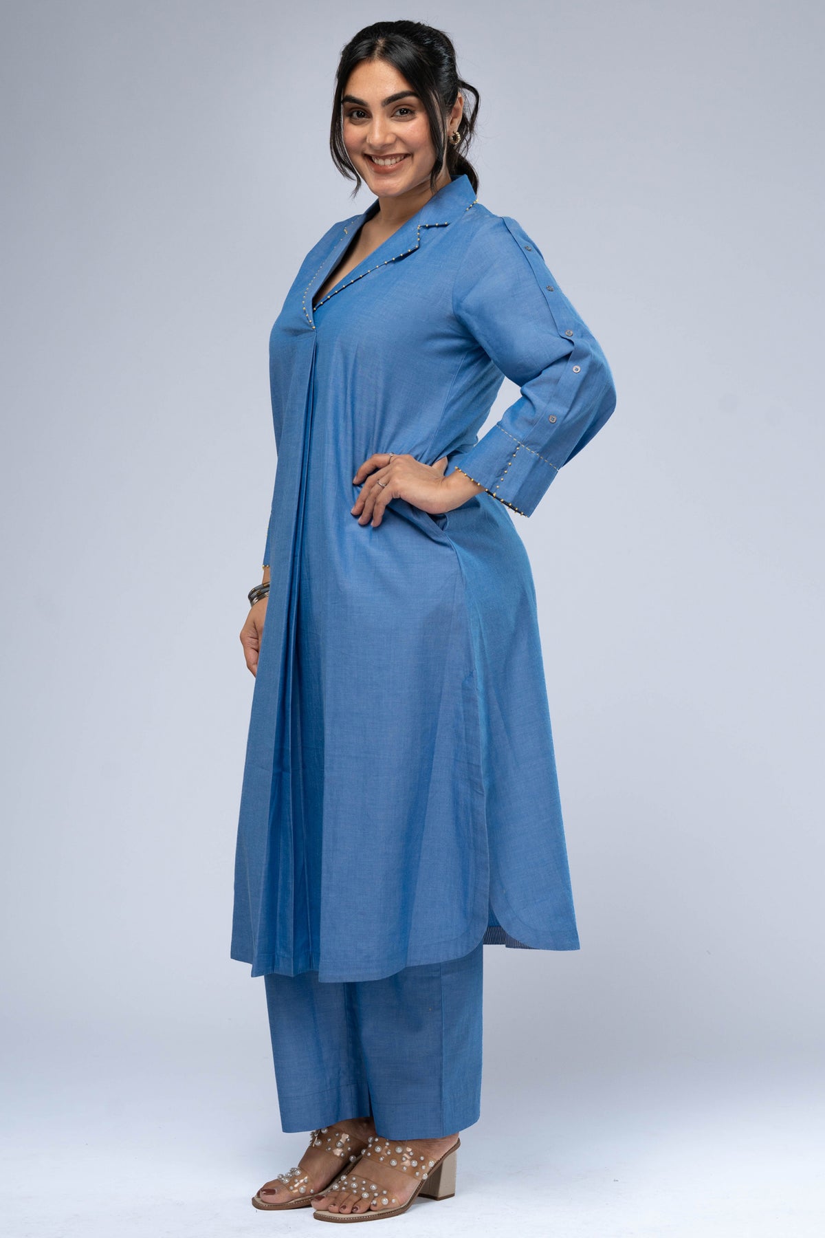 Nila Chambray Kurta Set