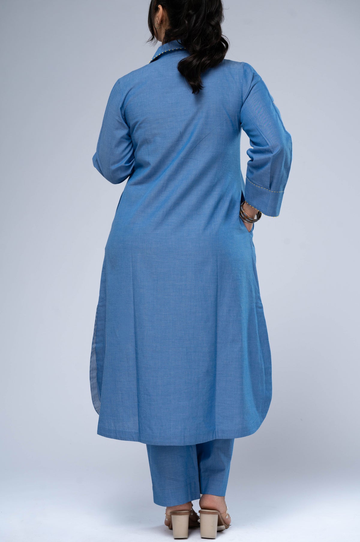 Nila Chambray Kurta Set