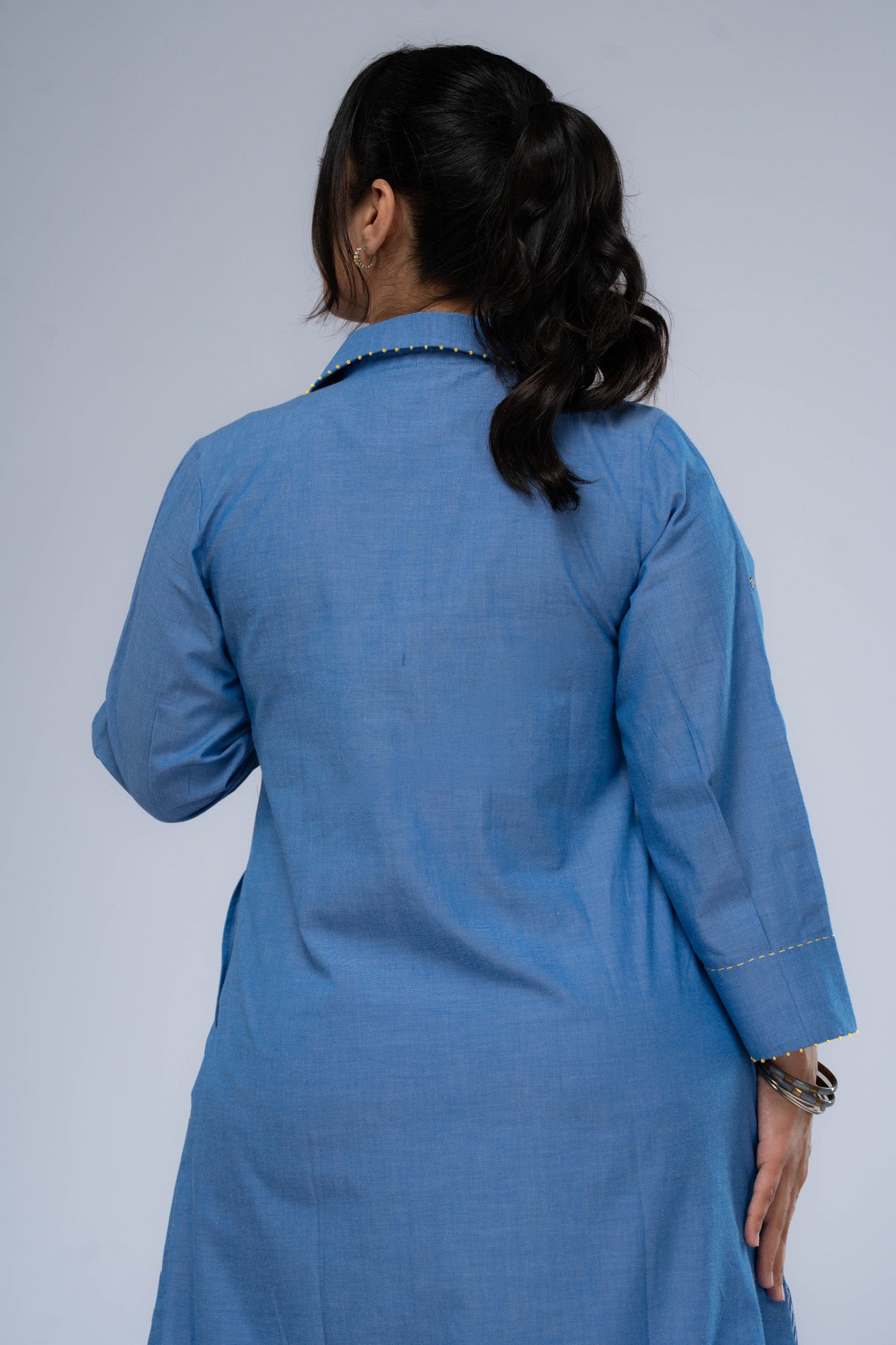 Nila Chambray Kurta Set