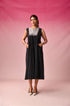 Anjana Cotton Dobby Dress in Black by Lavira