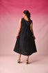 Anjana Cotton Dobby Dress in Black by Lavira