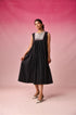 Anjana Cotton Dobby Dress in Black by Lavira