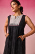 Anjana Cotton Dobby Dress in Black by Lavira