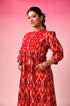 Bindu Ikkat Dress in Red by Lavira