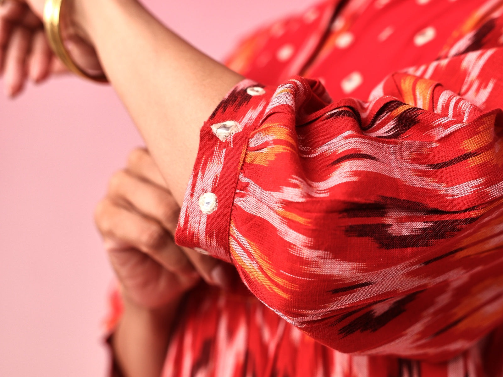 Bindu Ikkat Dress in Red by Lavira