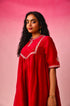 Gulnar Chanderi Kurta in Red by Lavira