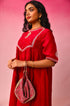 Gulnar Chanderi Kurta in Red by Lavira