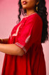 Gulnar Chanderi Kurta in Red by Lavira