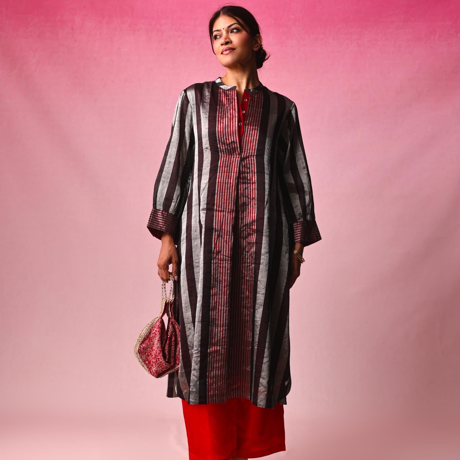 Jhumki Zari Tissue Kurta Set in Multicolor by Lavira