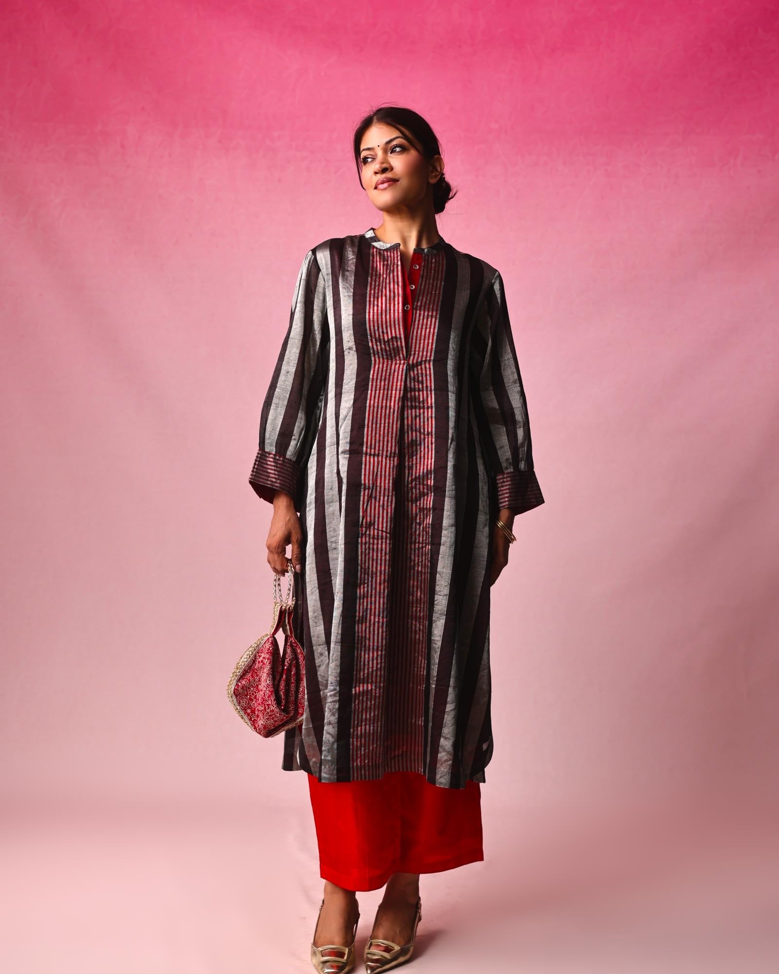 Jhumki Zari Tissue Kurta Set in Multicolor by Lavira