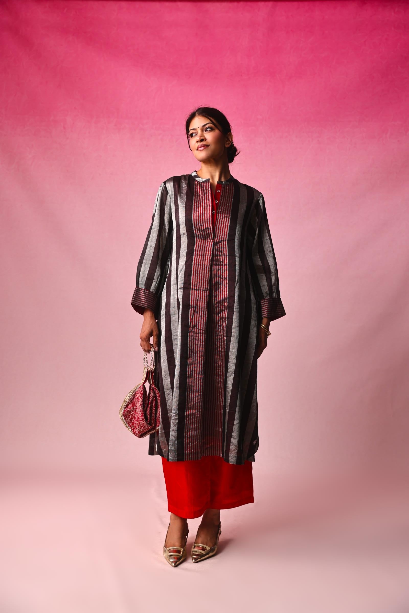 Jhumki Zari Tissue Kurta Set in Multicolor by Lavira