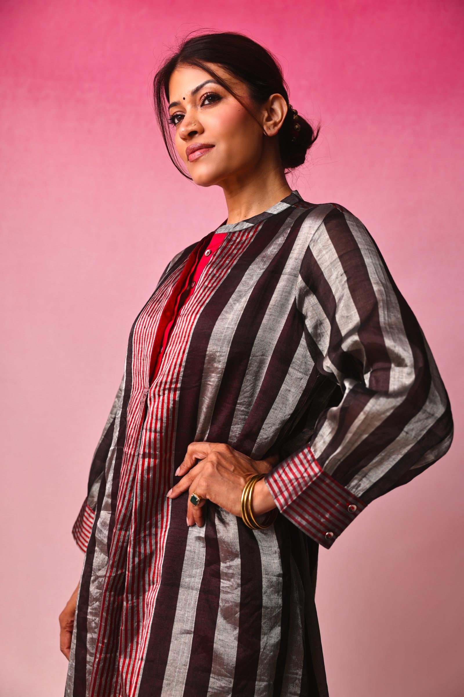Jhumki Zari Tissue Kurta Set in Multicolor by Lavira