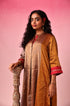 Kanaka Zari Tissue Kurta Set in Gold by Lavira