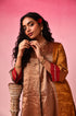 Kanaka Zari Tissue Kurta Set in Gold by Lavira