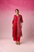 Lalita Zari Tissue Kurta Set in Red by Lavira