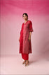 Lalita Zari Tissue Kurta Set in Red by Lavira